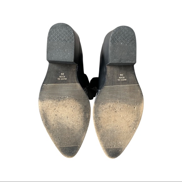 Intentionally Black faux Croc & Leather mid-rise boots - Picture 5 of 5